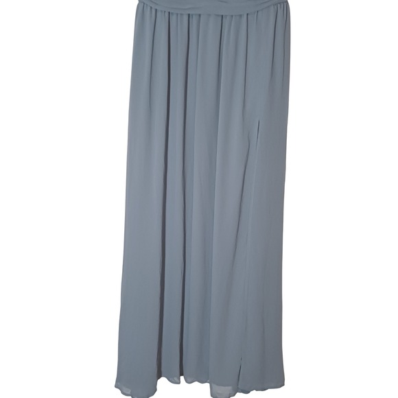 NEW Lulus Heavenly Hues Light Blue Maxi Dress XL High Slit Plunging Double V - Picture 5 of 14